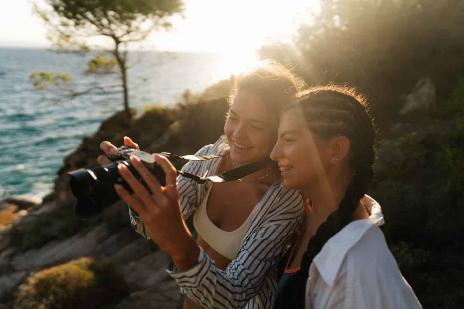 Photography instructor teaching on Rhode Island coast