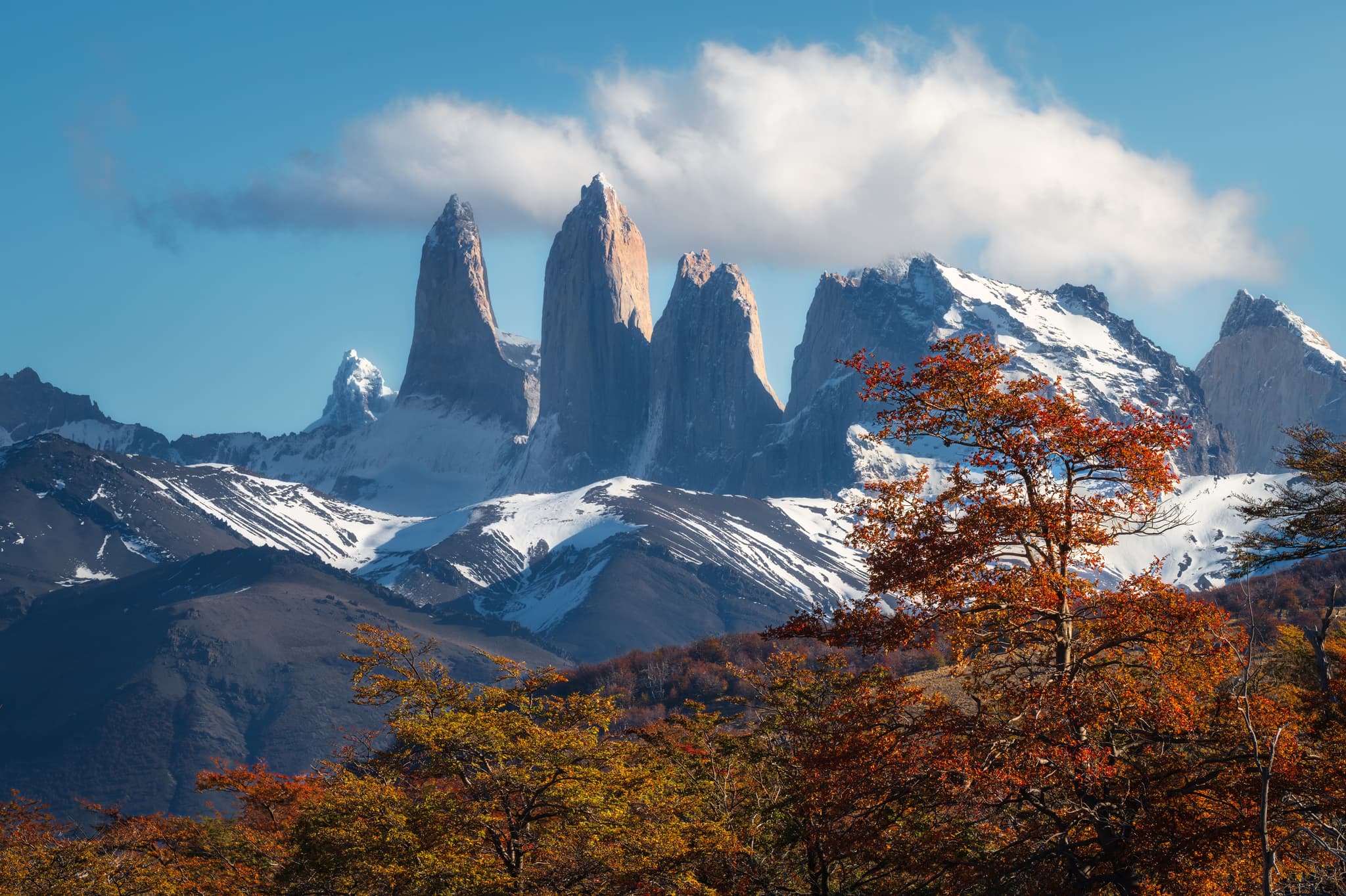 Los Cuernos Autumn landscape photography print