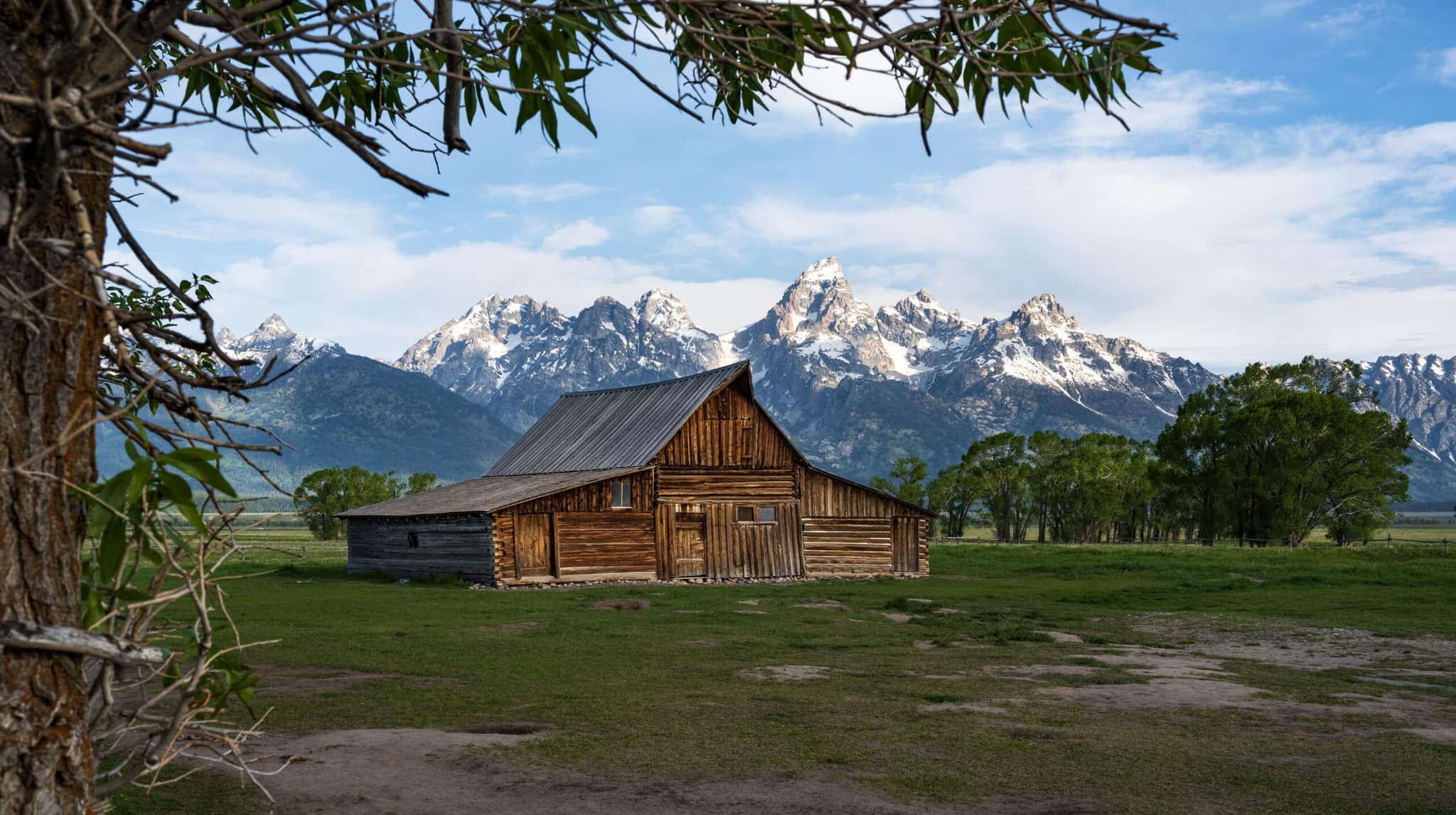 The Moulton barn below the Grand Tetons